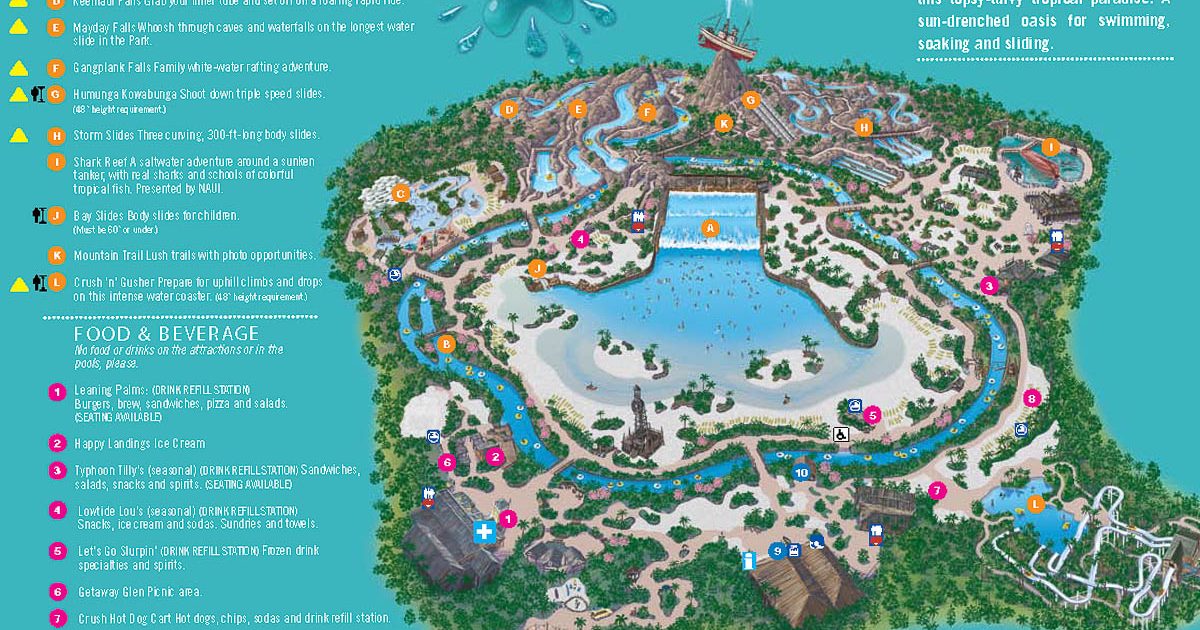 Disney’s Typhoon Lagoon Map Water Parks Gal
