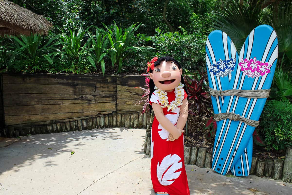 Lilo poses for a photo at Disney's Typhoon Lagoon. 